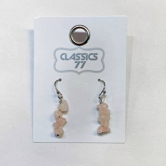 Dainty Rose Quartz Chip Earrings - Rivendell Shop