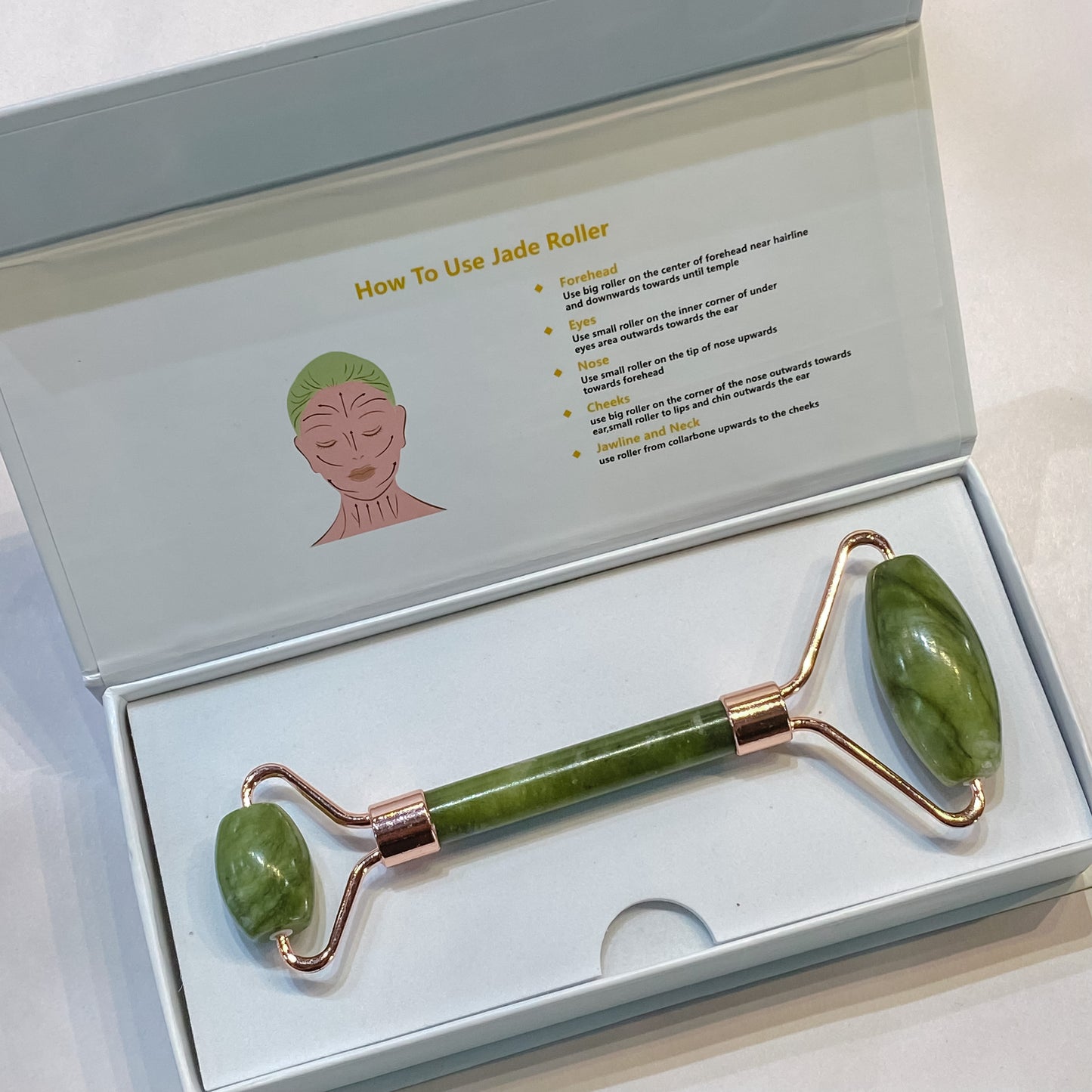 Green Jade Crystal Face Roller - Rivendell Shop