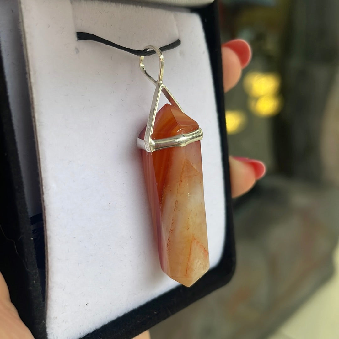 Carnelian silver point pendant - Rivendell Shop