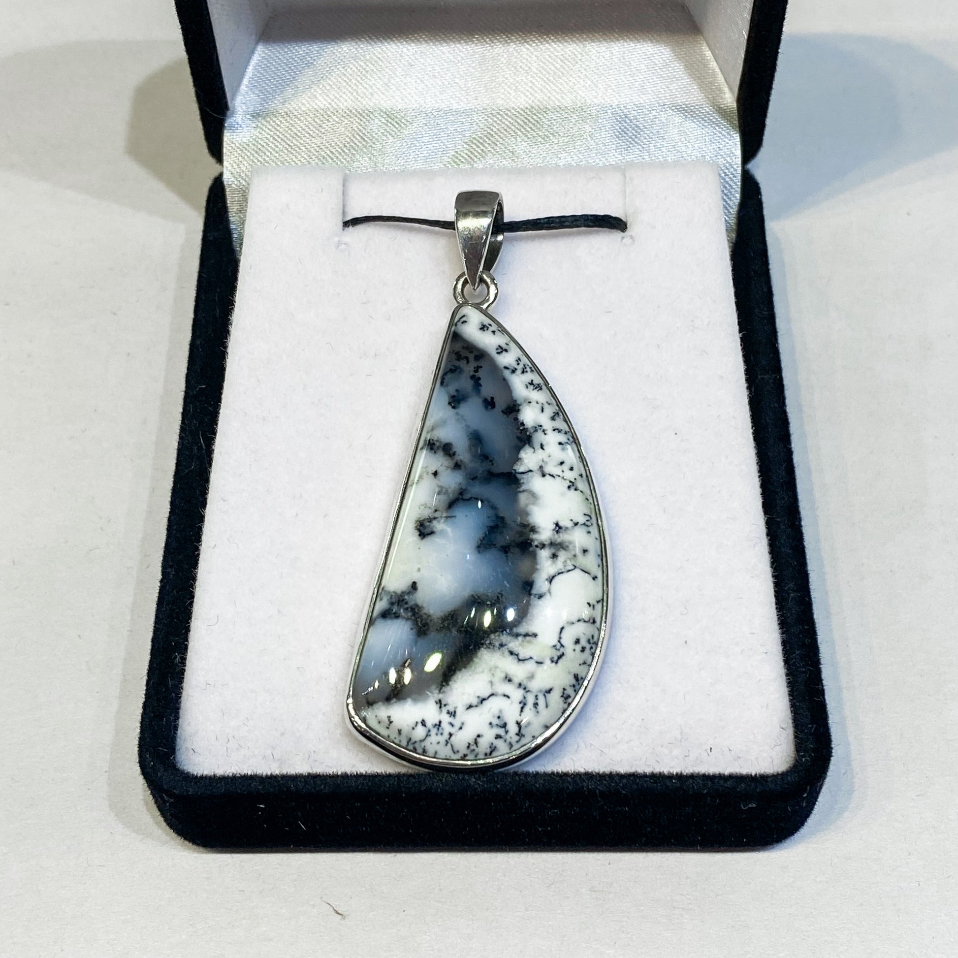 Dendritic Agate Sterling Silver Pendant - Rivendell Shop