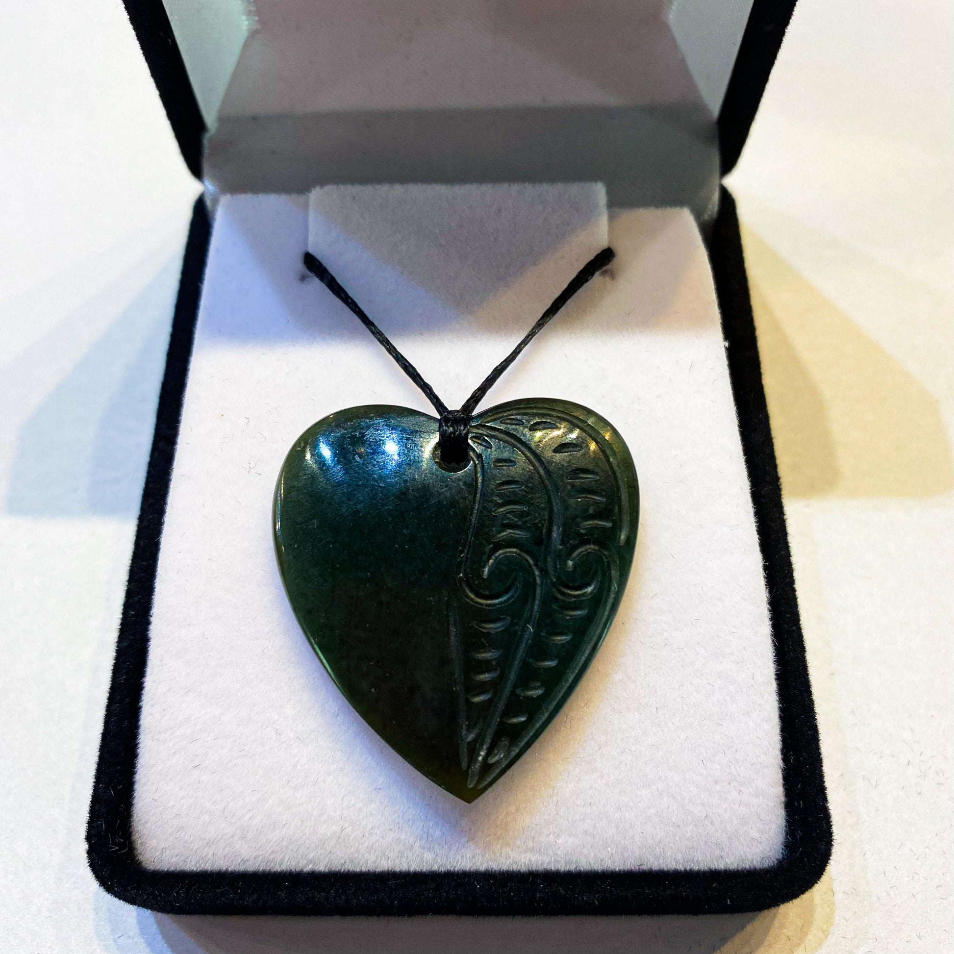 Heart Greenstone Pendant Carving - Rivendell Shop