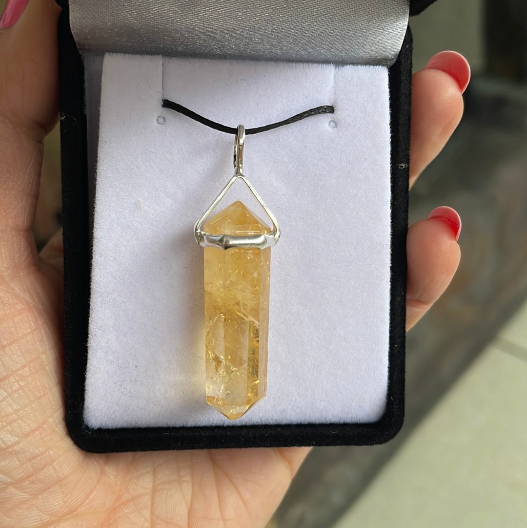 Citrine silver point pendant - Rivendell Shop