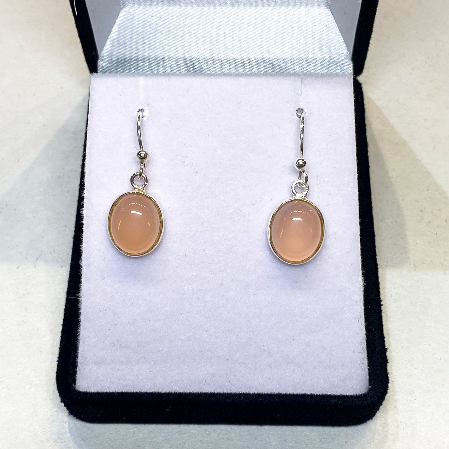 Rose Quartz Earrings - Oval - Rivendell Shop