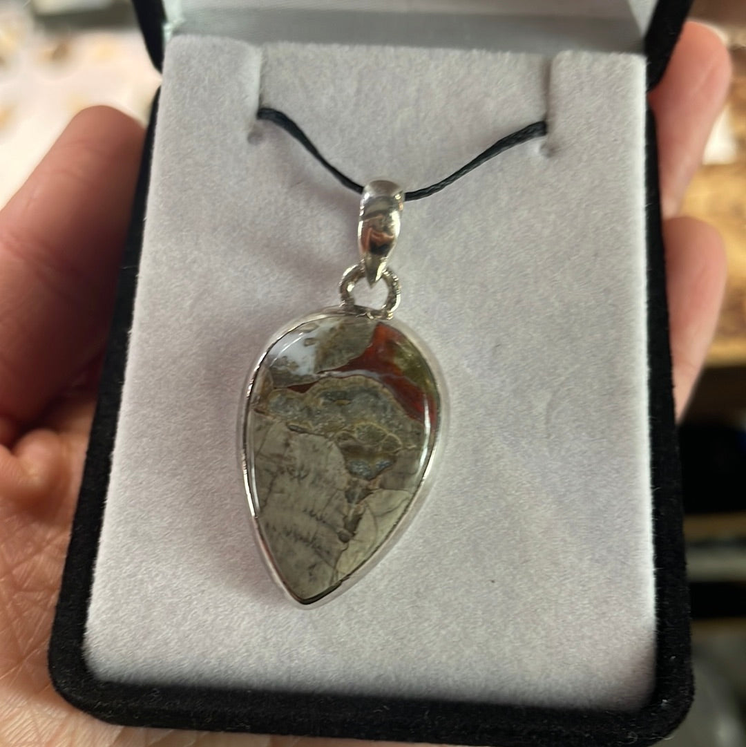 Rhyolite sterling silver pendant - Rivendell Shop