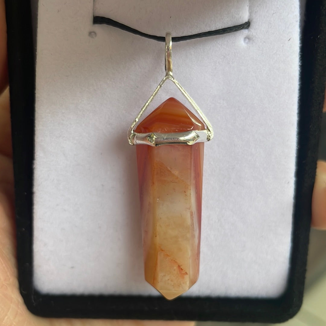 Carnelian silver point pendant - Rivendell Shop