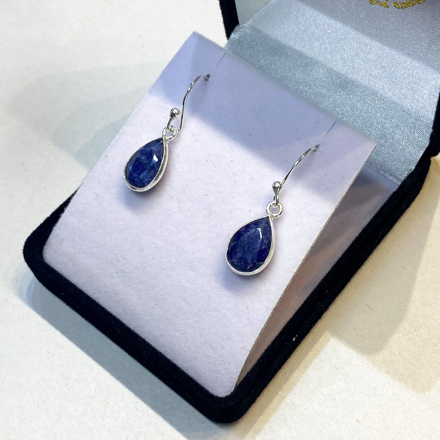 Blue Sapphire Teardrop Earrings - Rivendell Shop