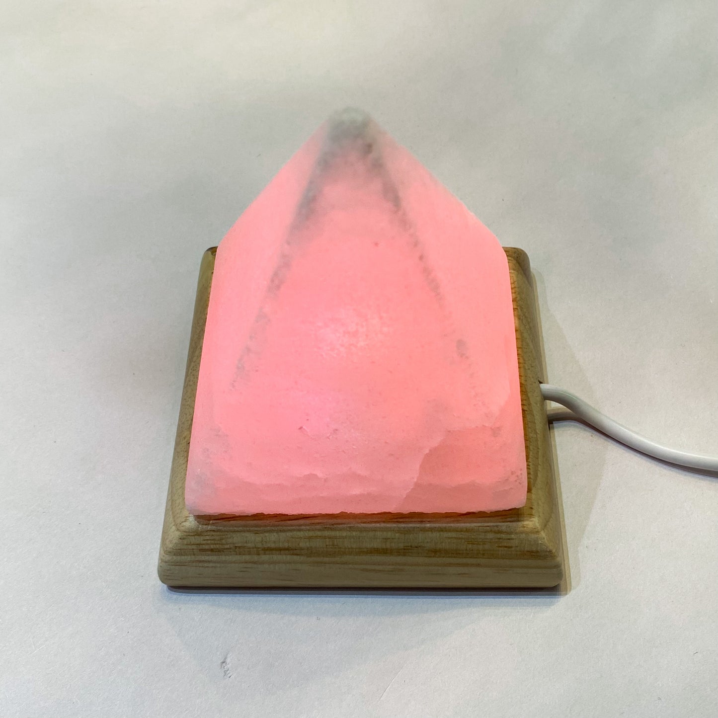 White Himalayan Salt Pyramid Lamp - Colour Changing - Rivendell Shop