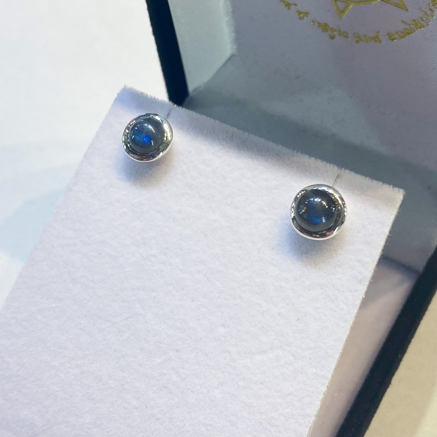 Labradorite 925 Sterling Silver Stud Earrings - Rivendell Shop