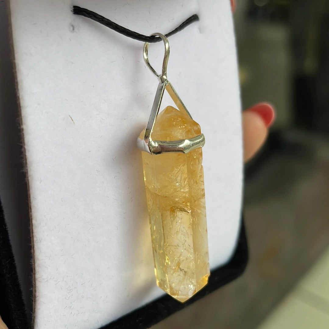 Citrine silver point pendant - Rivendell Shop