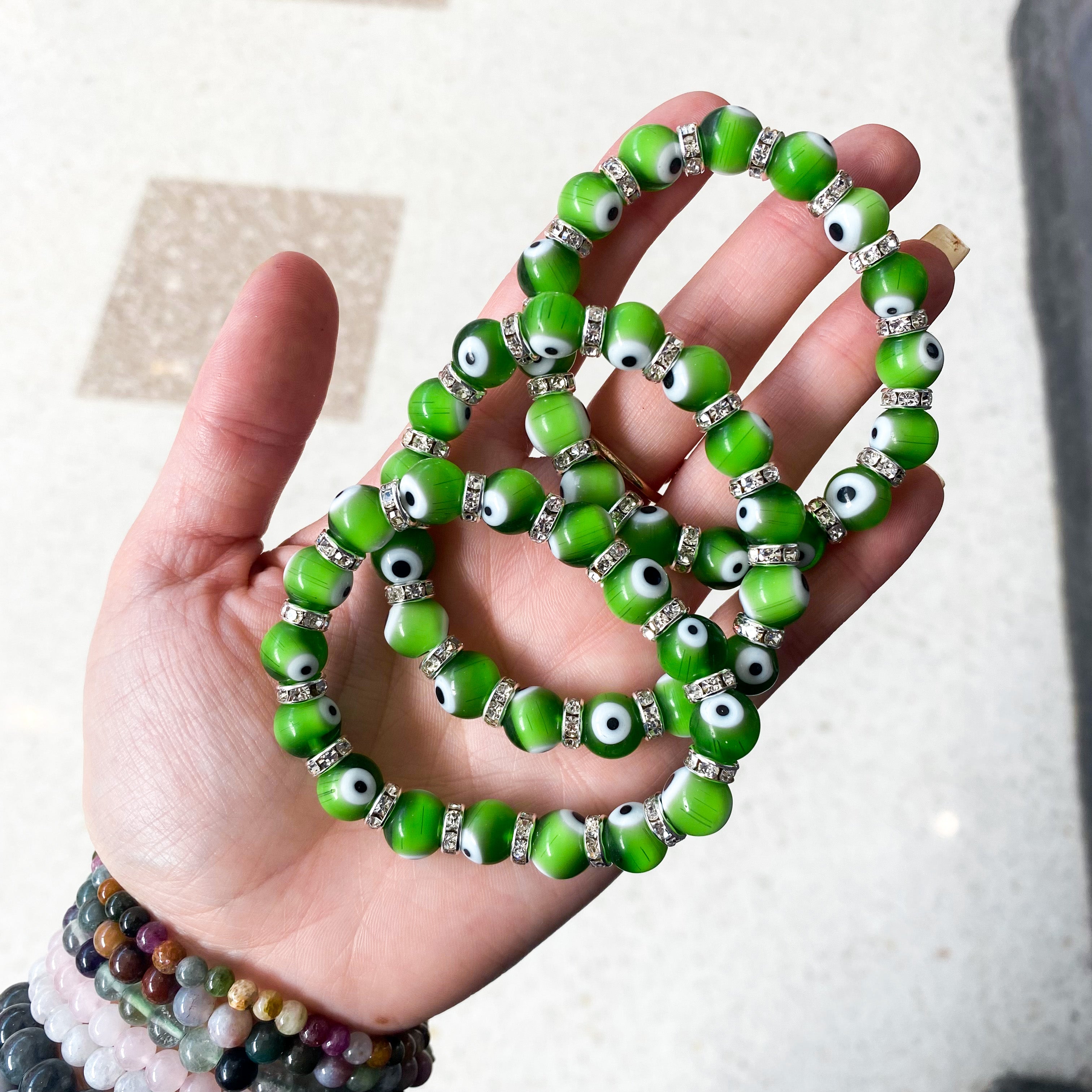 Not so evil eye bracelet Neon Green | Carola Spitzer