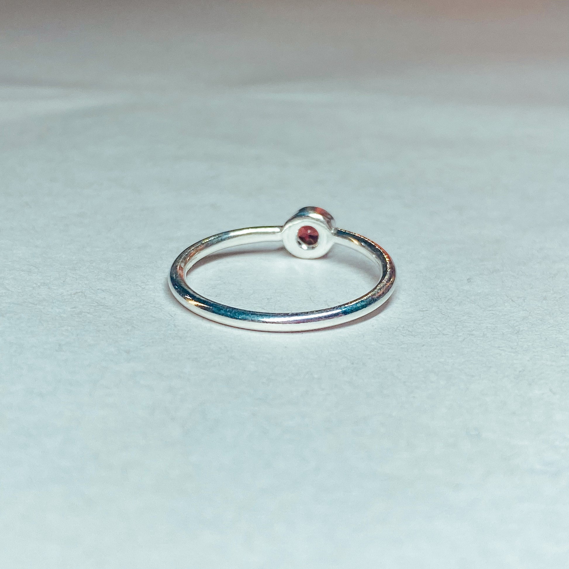 Garnet Delicate 925 Sterling Silver Ring - Rivendell Shop