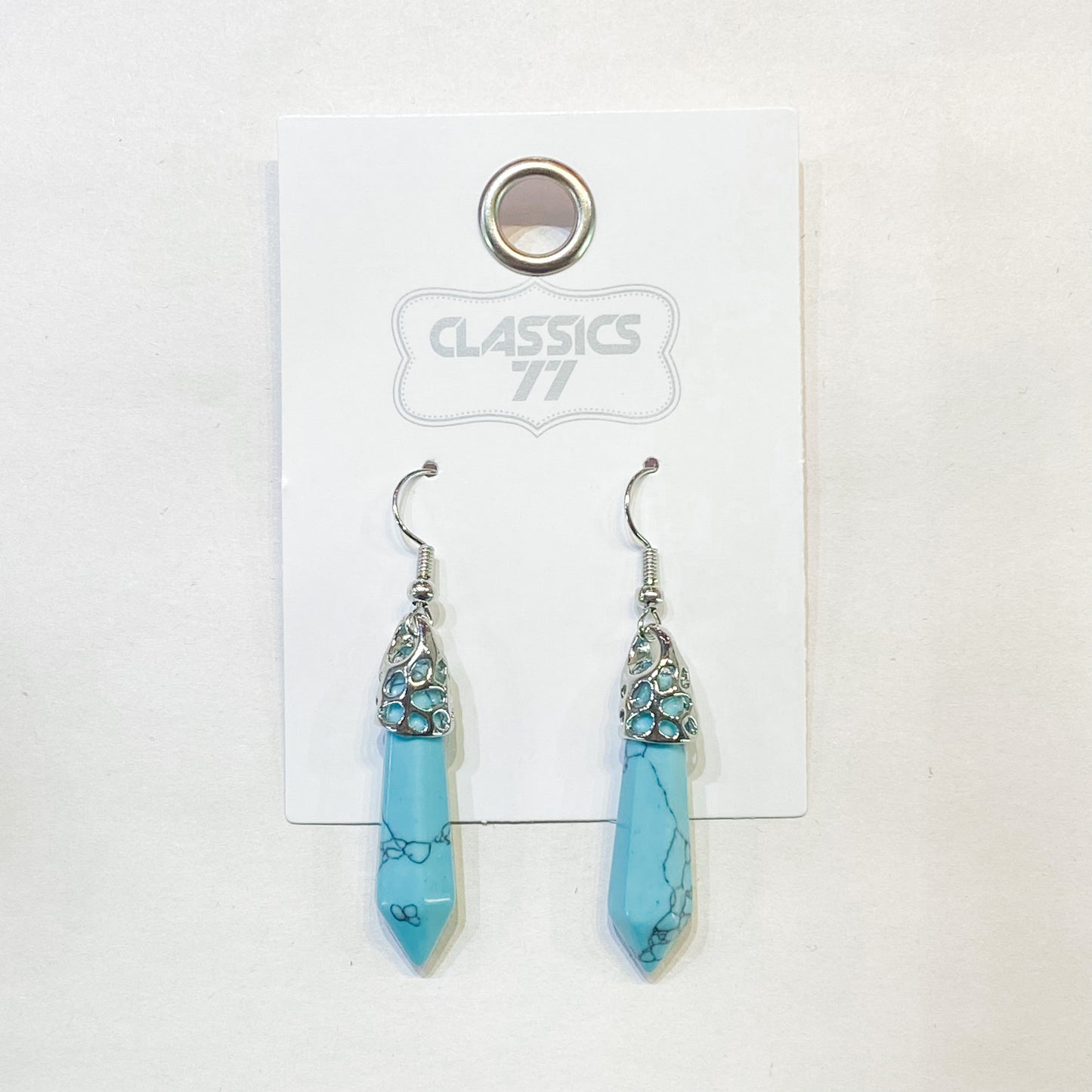 Turquoise Howlite Point Earrings - Rivendell Shop