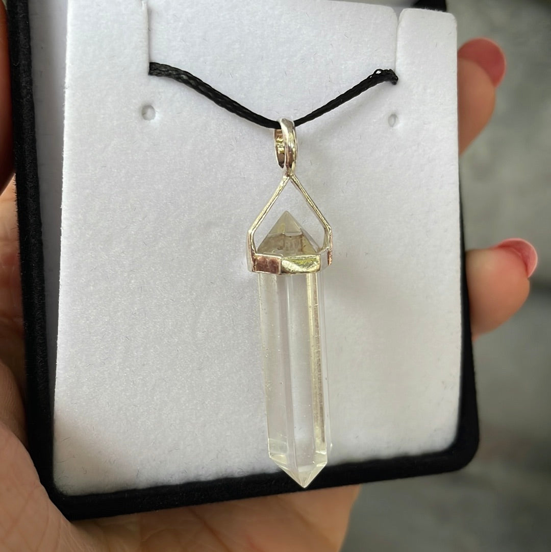 Clear Quartz silver point pendant - Rivendell Shop