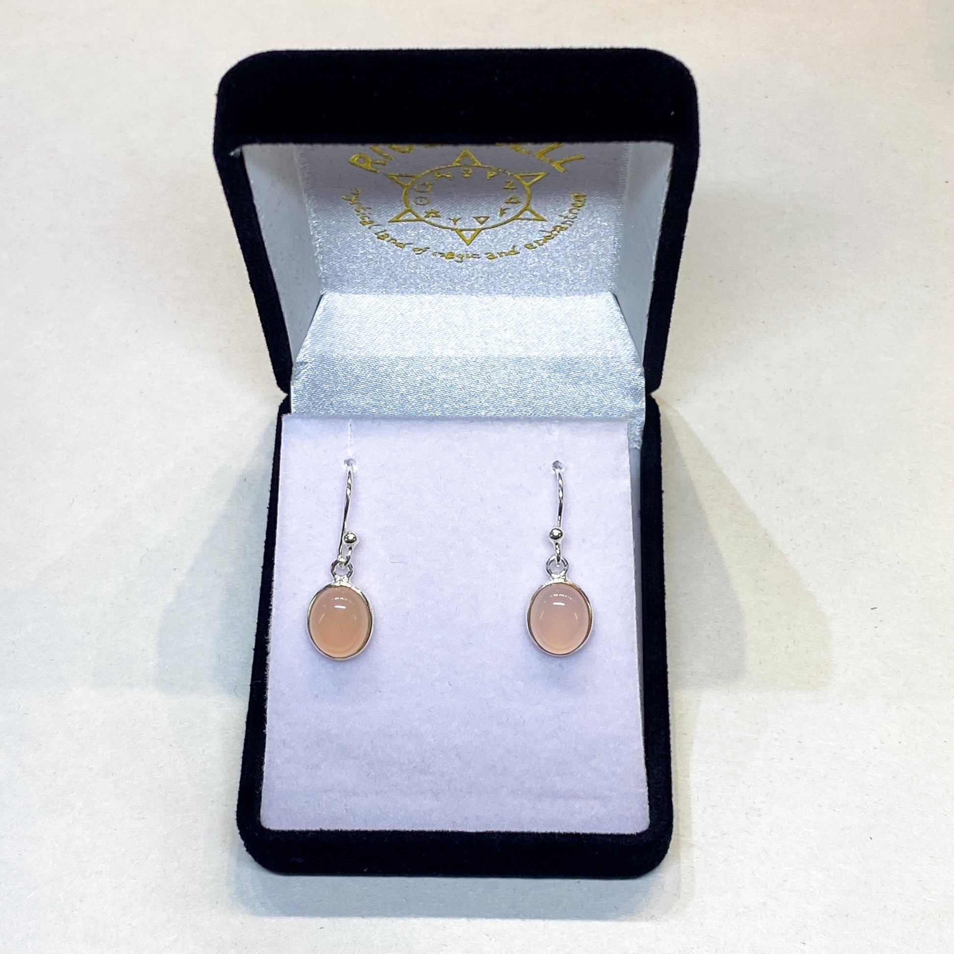 Rose Quartz Earrings - Oval - Rivendell Shop