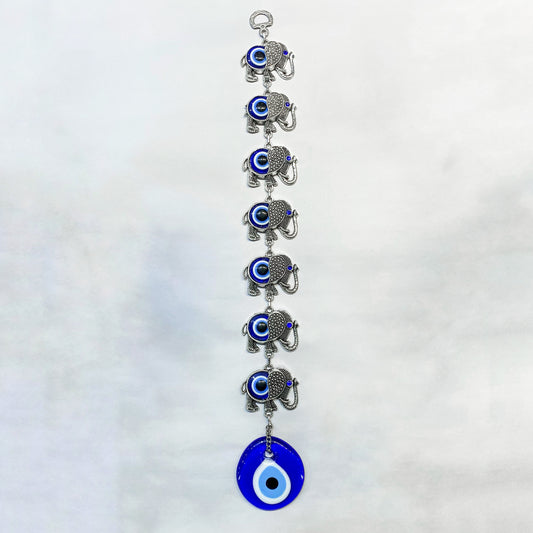 Evil Eye Hanging - 7 Elephant Silver - Rivendell Shop