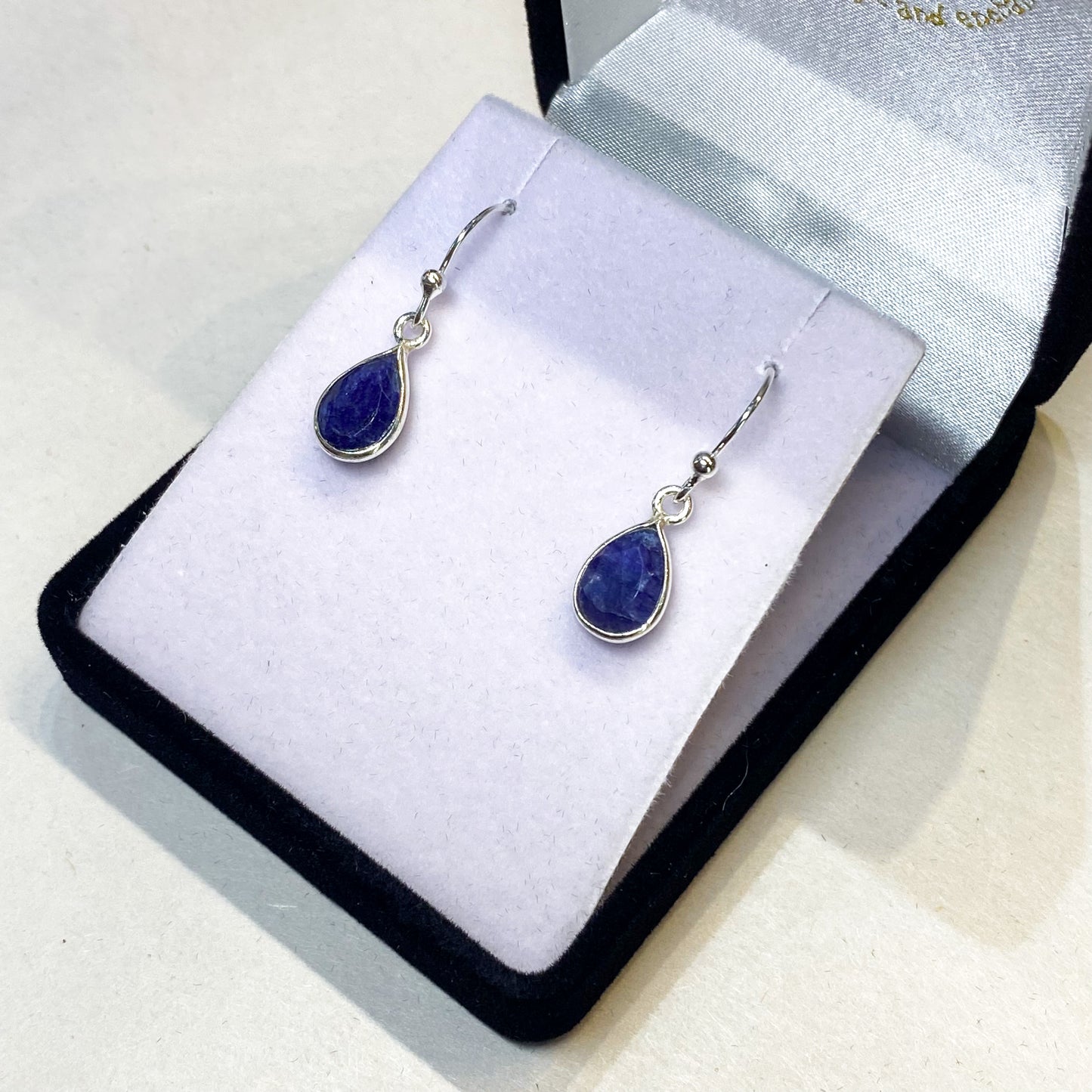 Blue Sapphire Teardrop Earrings - Rivendell Shop