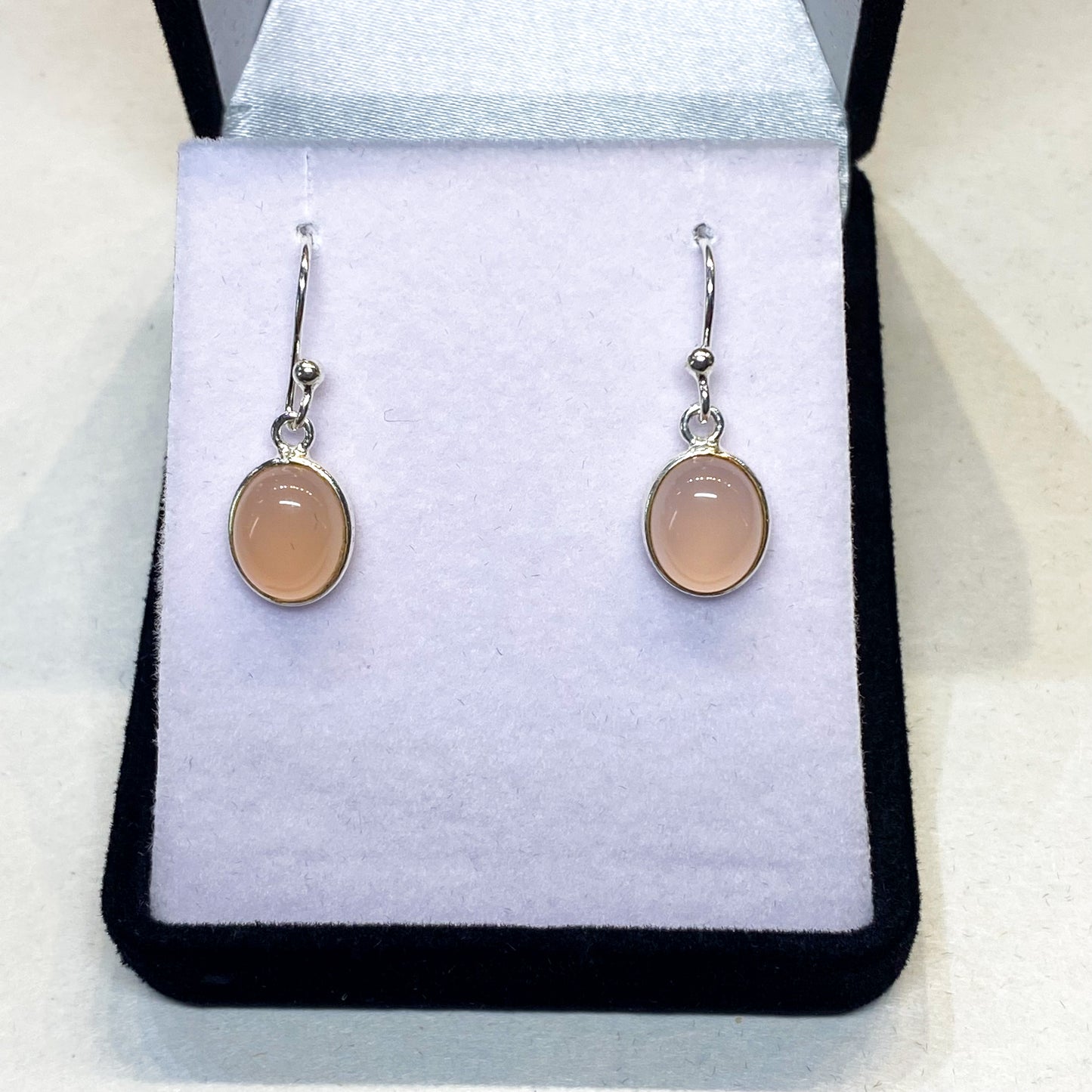 Rose Quartz Earrings - Oval - Rivendell Shop