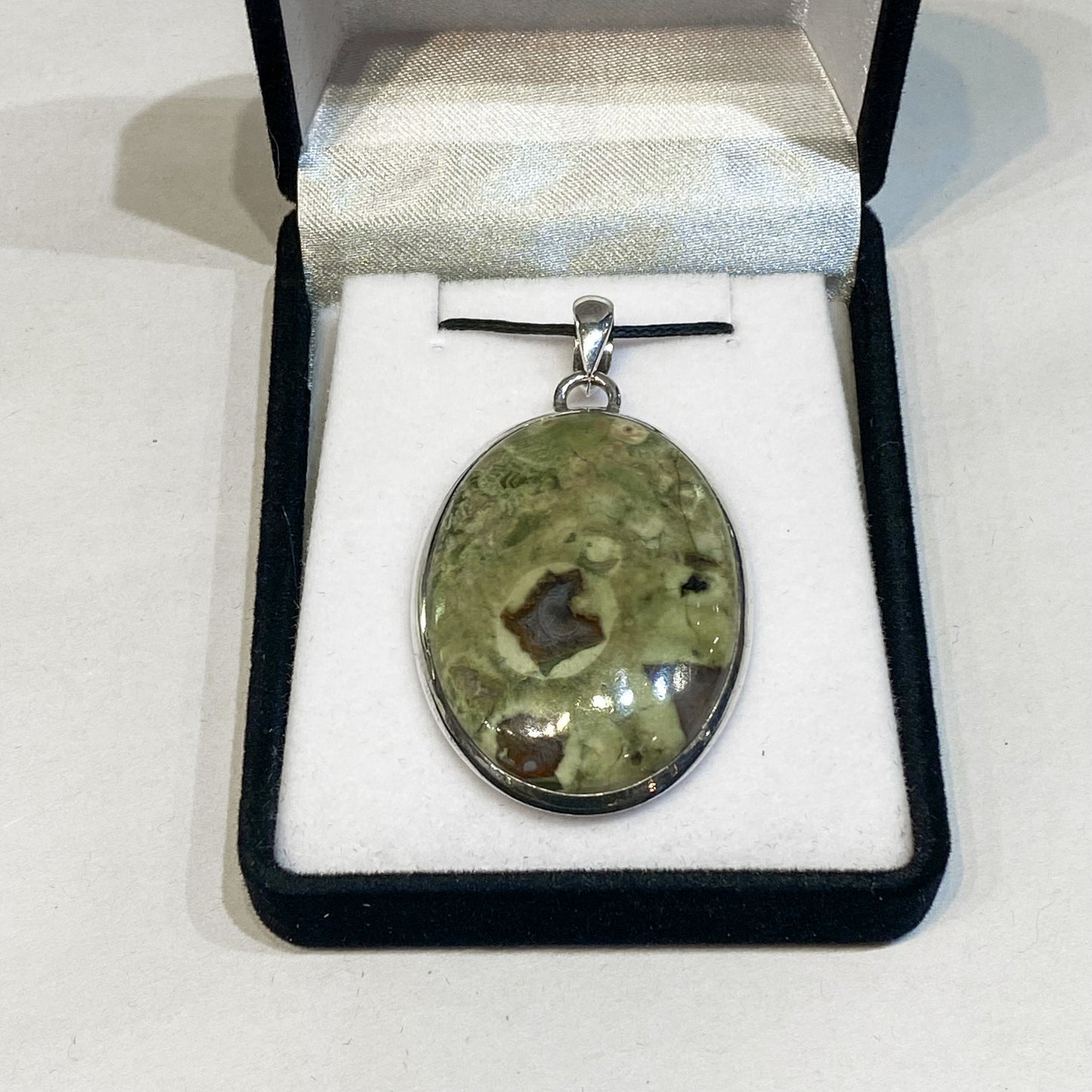 Rainforest Jasper Sterling Silver Pendant - Rivendell Shop