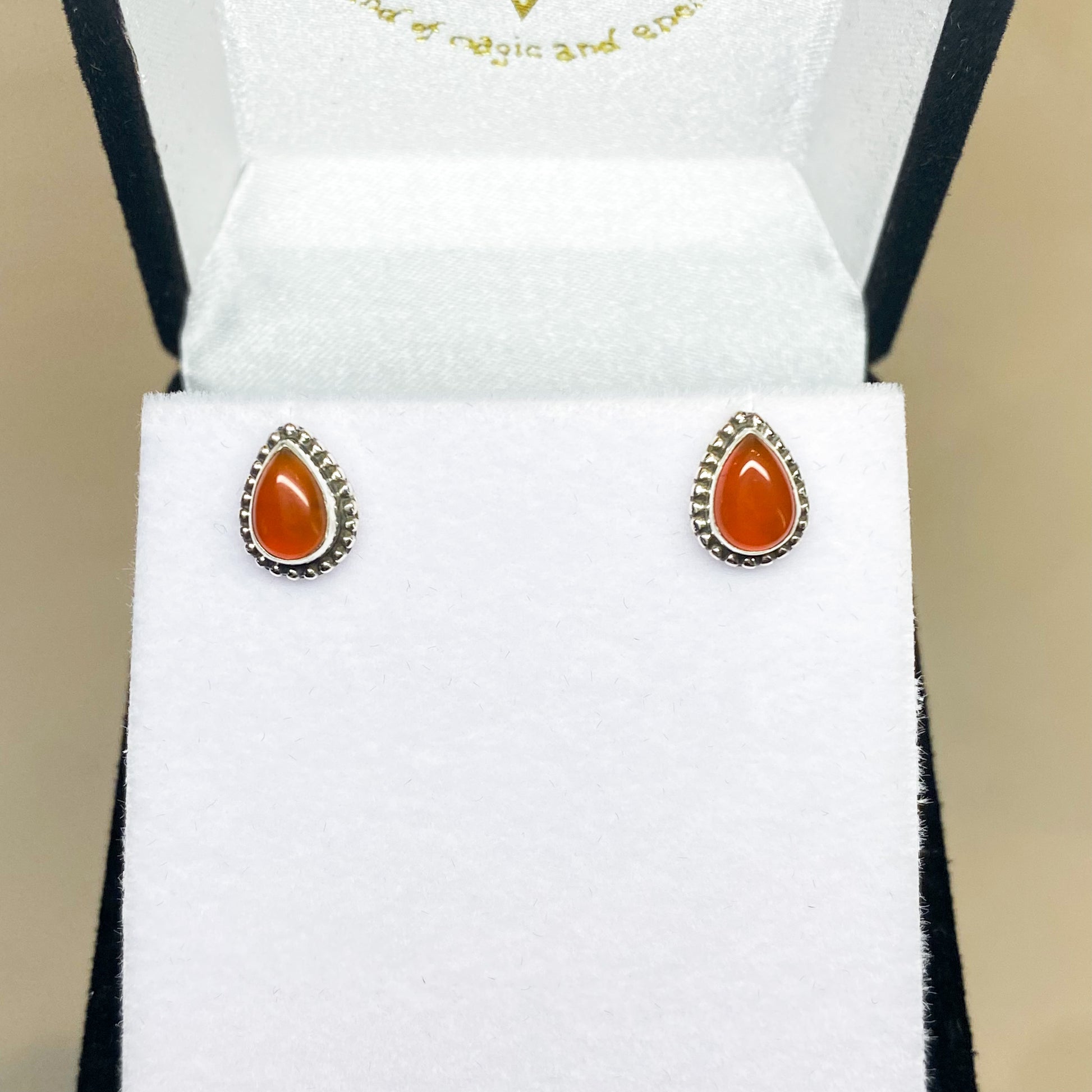 Carnelian Studs - Rivendell Shop