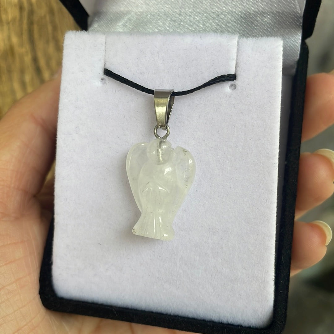 Clear quartz angel pendant - Rivendell Shop