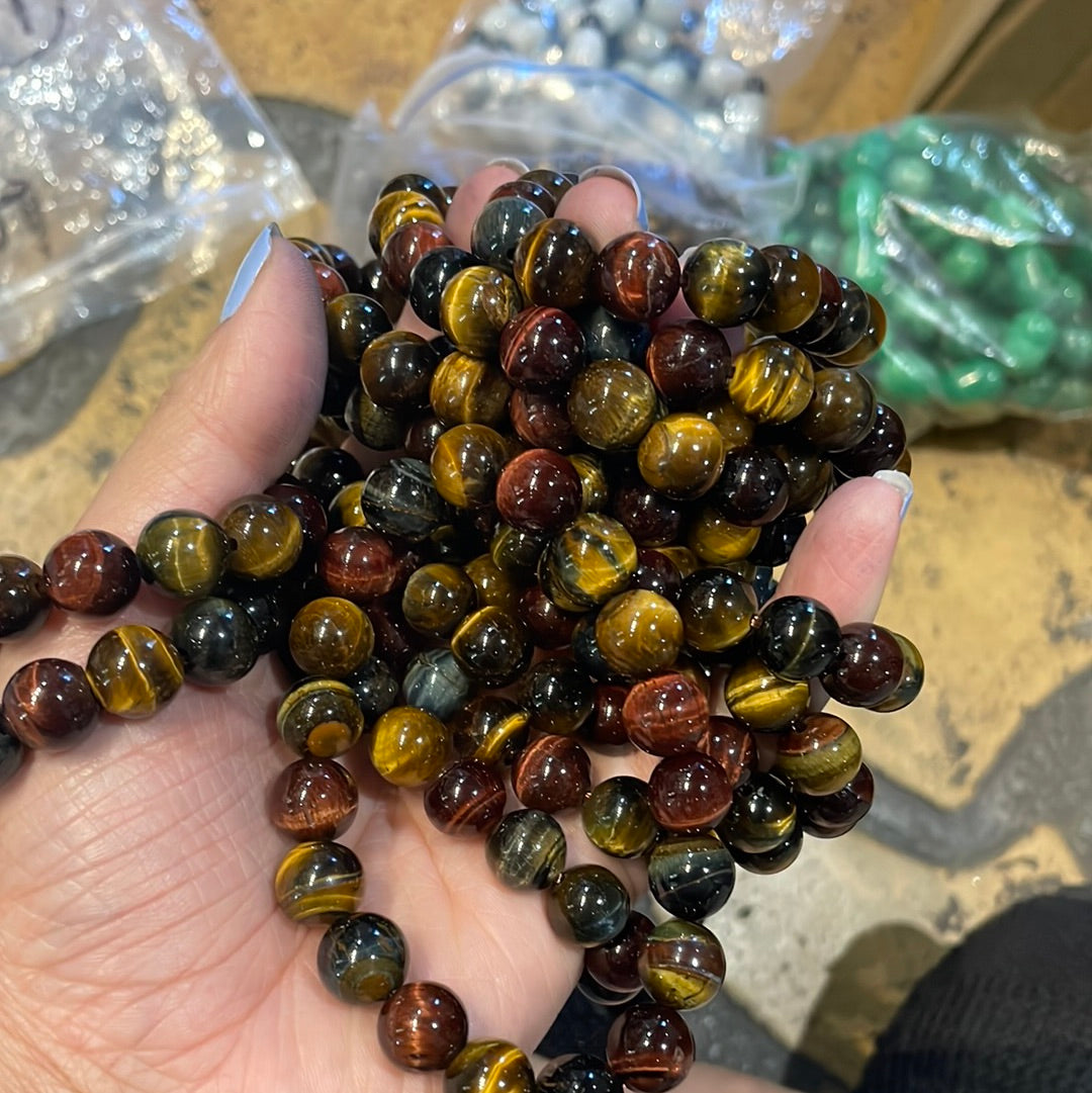 Mix tiger’s eye round bead bracelets - Rivendell Shop