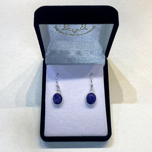 Blue Sapphire Oval Earrings - Rivendell Shop