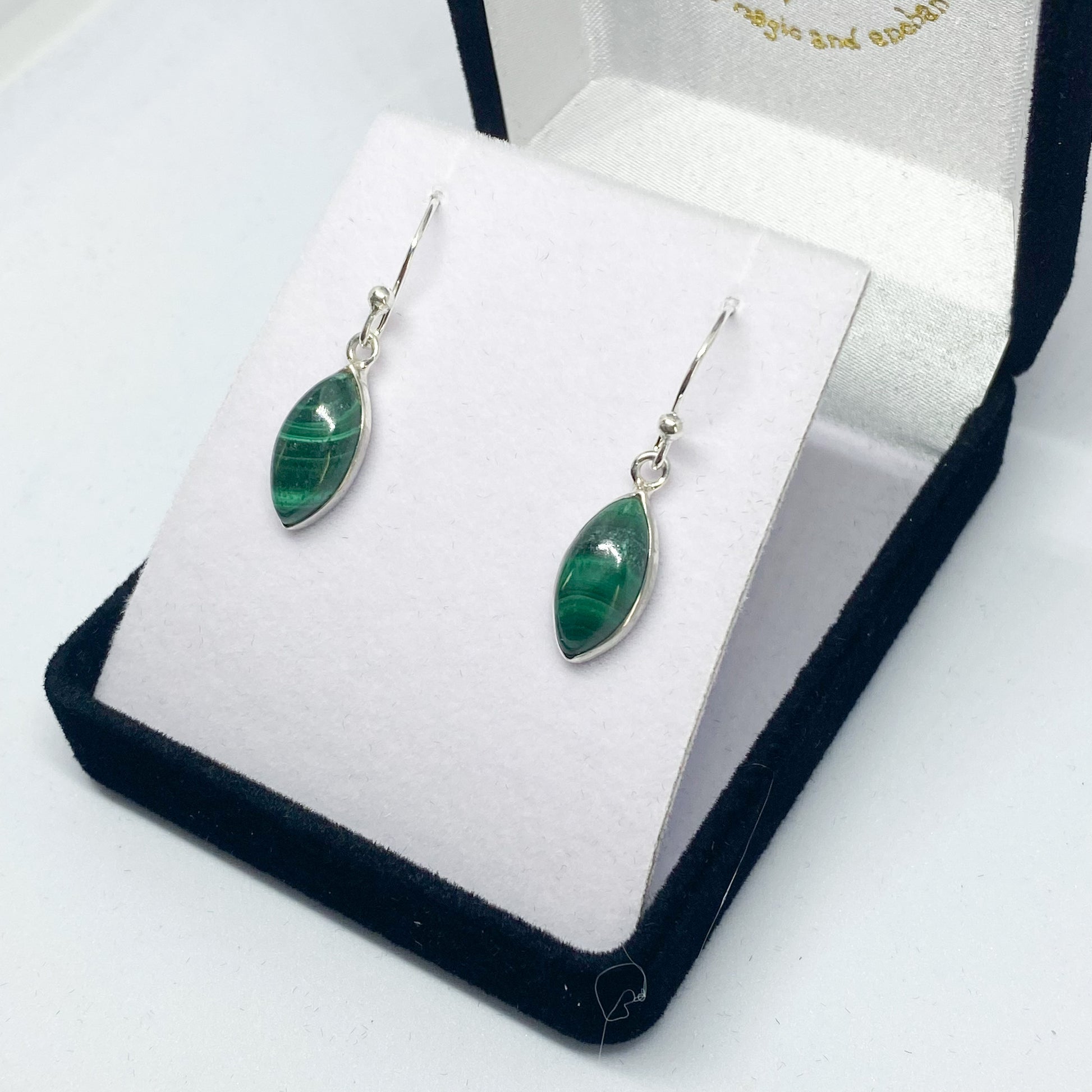 Malachite Drop Earrings - Rivendell Shop