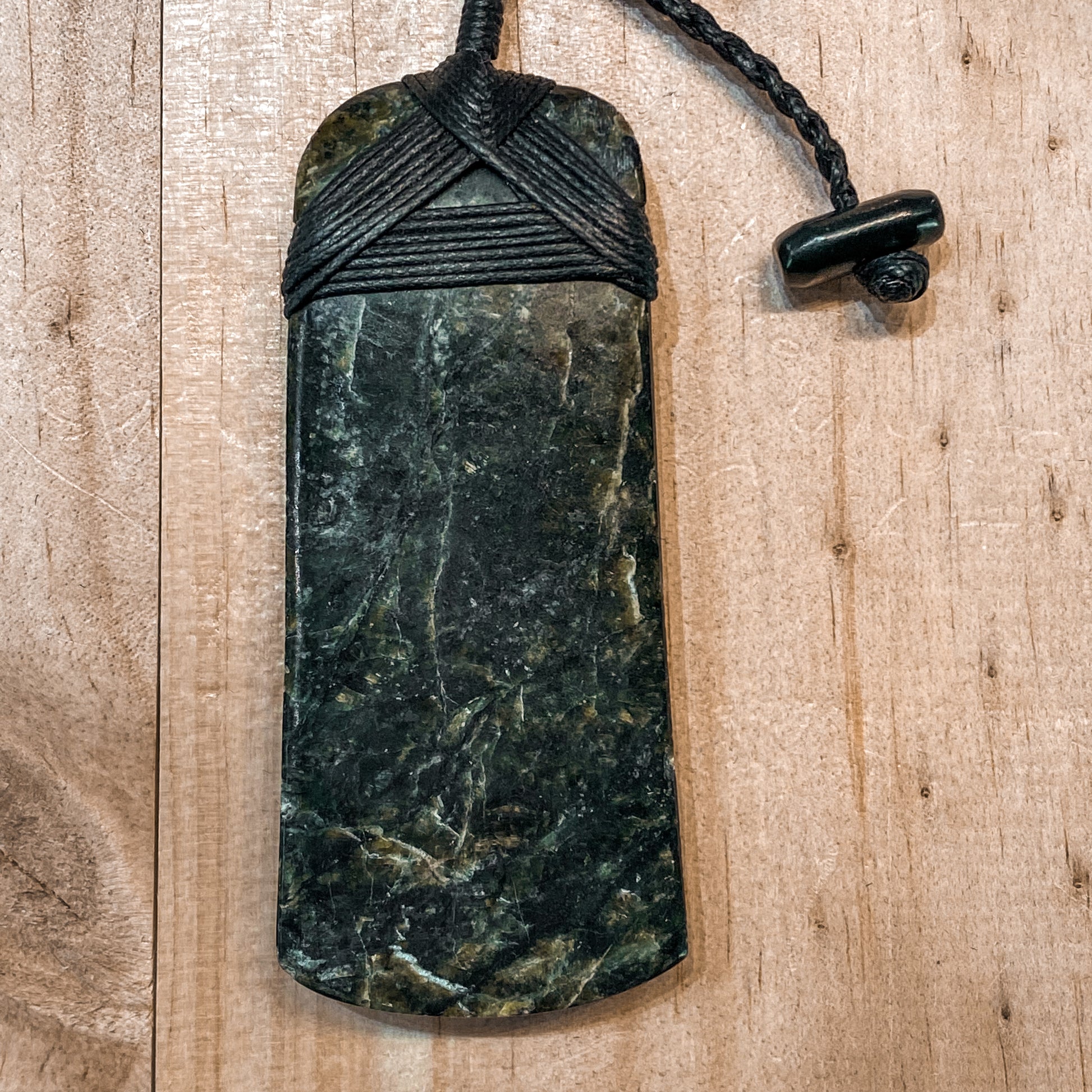 Large Greenstone Toki Pendant 85x35 mm - Rivendell Shop