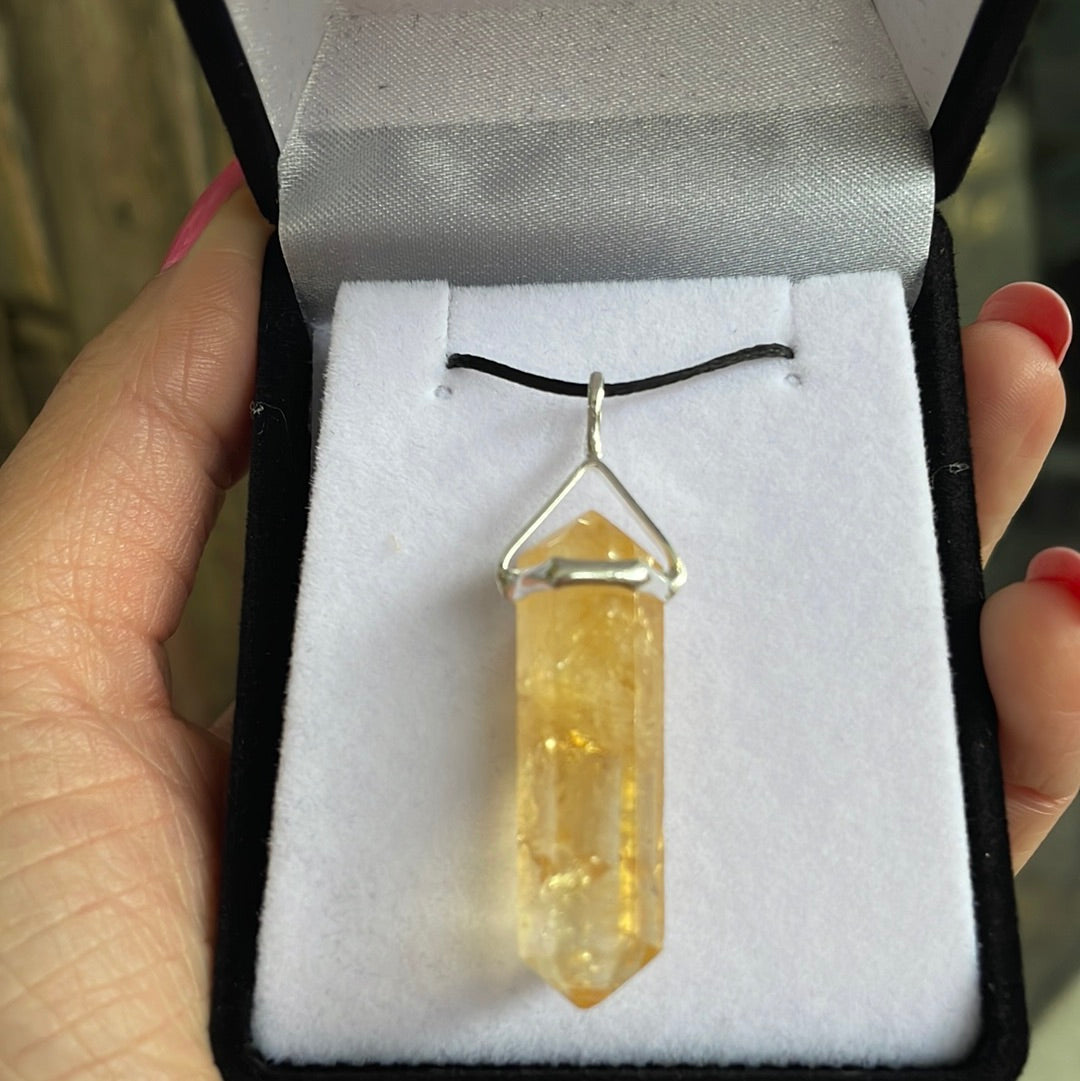 Citrine silver point pendant - Rivendell Shop