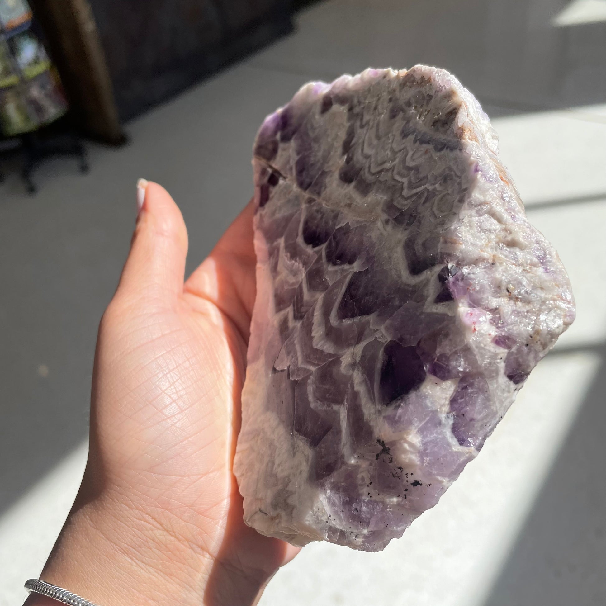 Chevron amethyst slab - Rivendell Shop