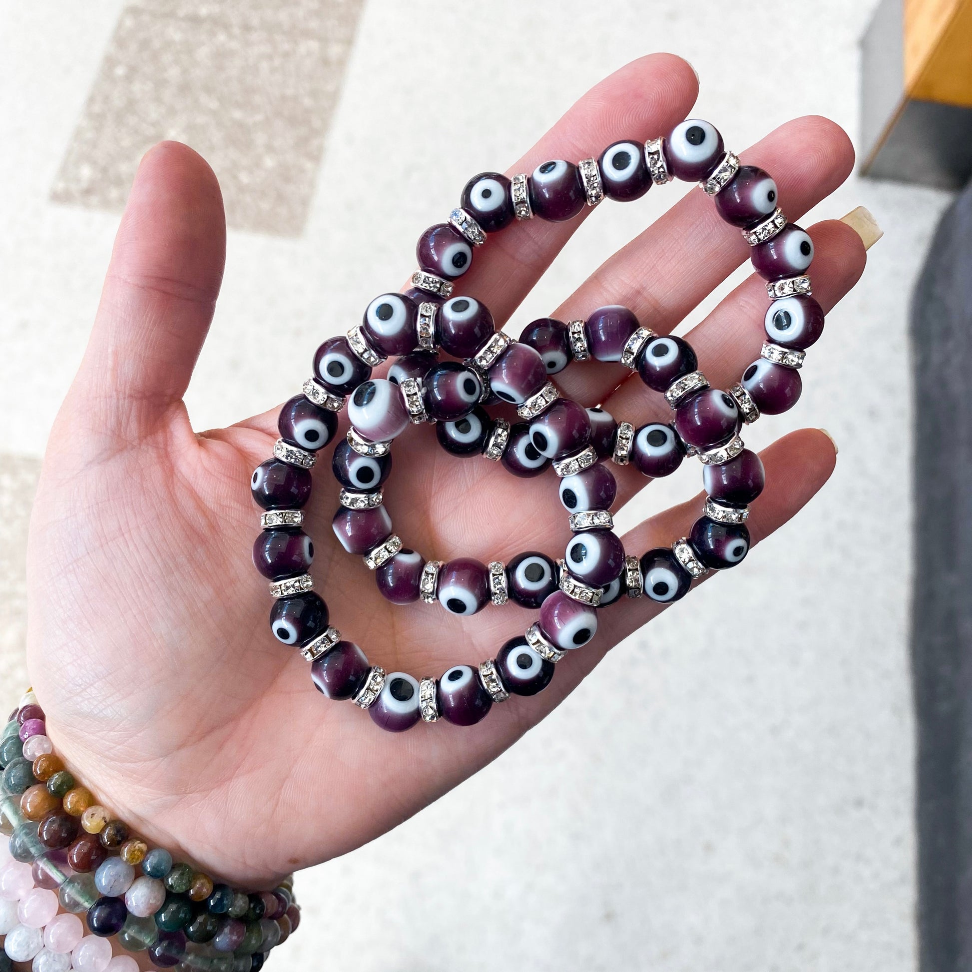 Purple Evil Eye Bracelet - Rivendell Shop