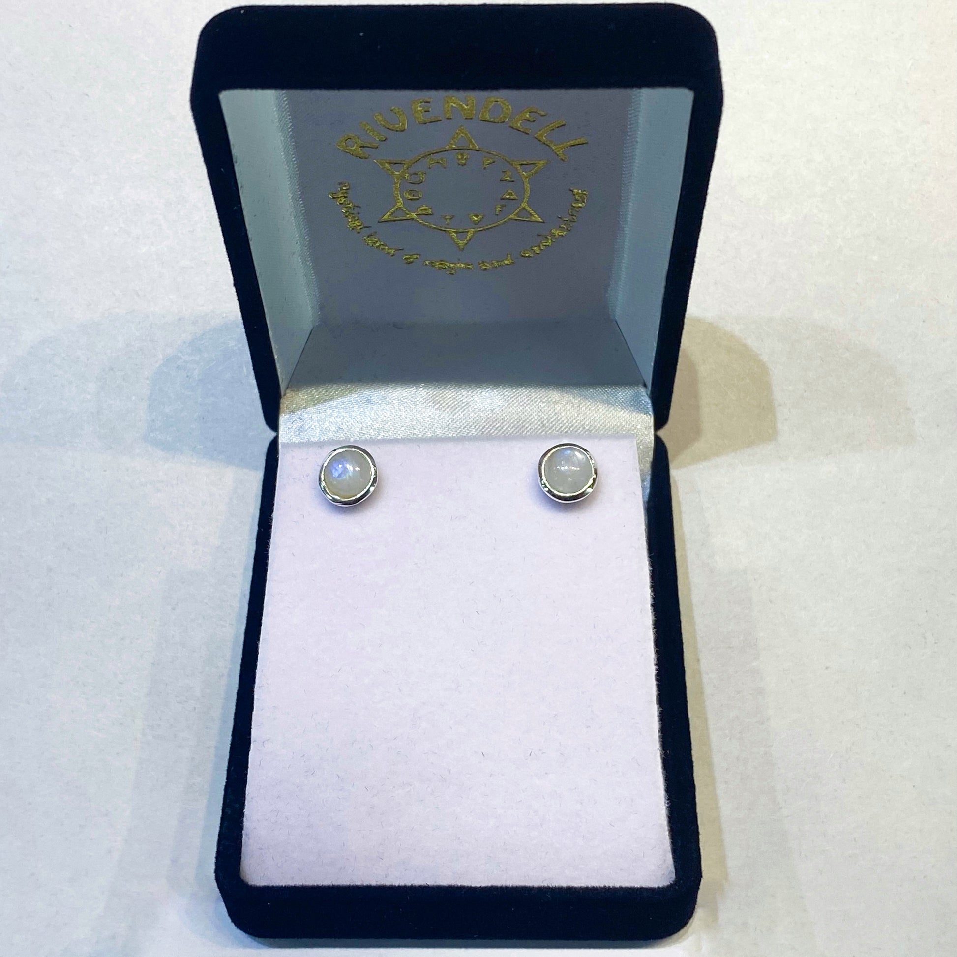 Moonstone 925 Sterling Silver Stud Earrings - Rivendell Shop