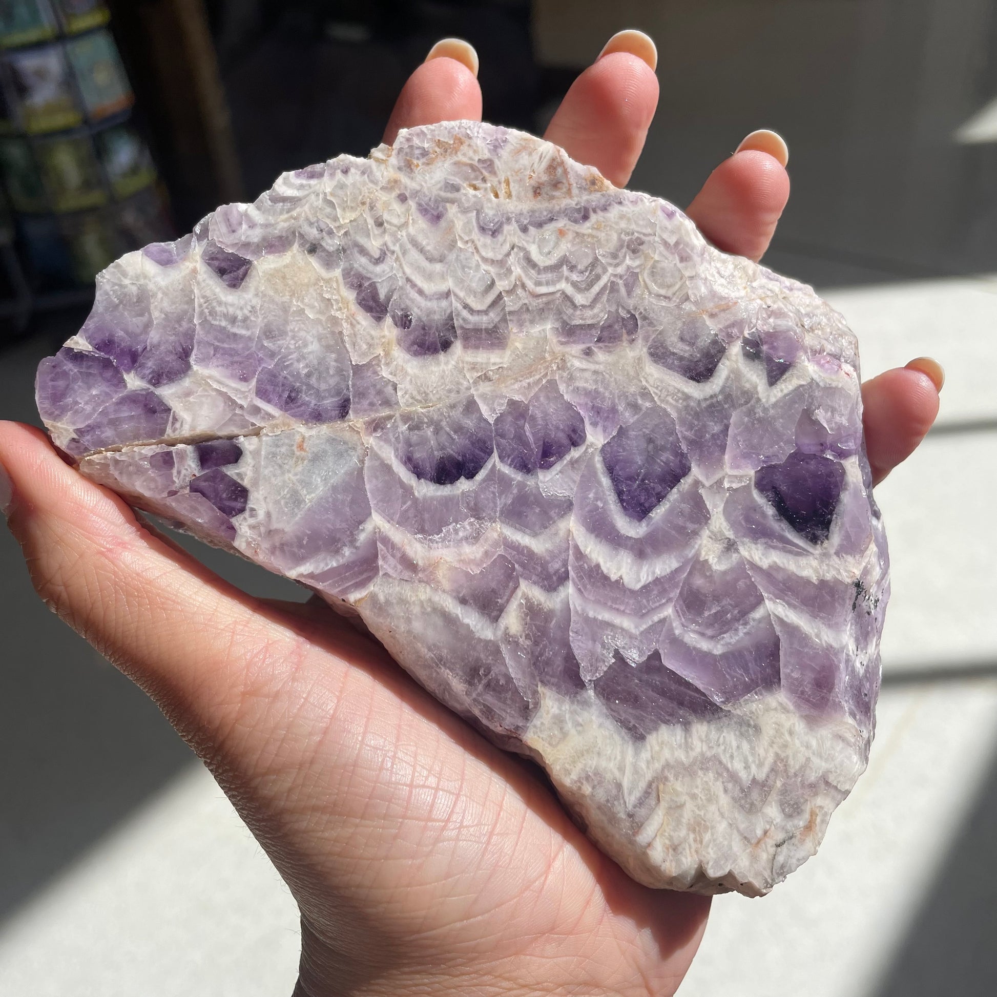 Chevron amethyst slab - Rivendell Shop