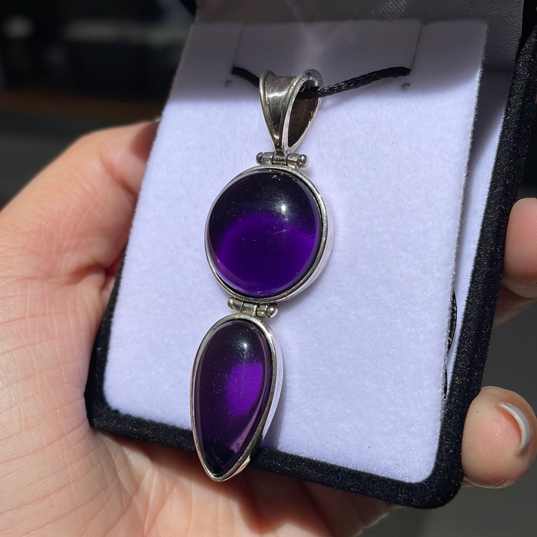 Sterling silver amethyst pendant - Rivendell Shop