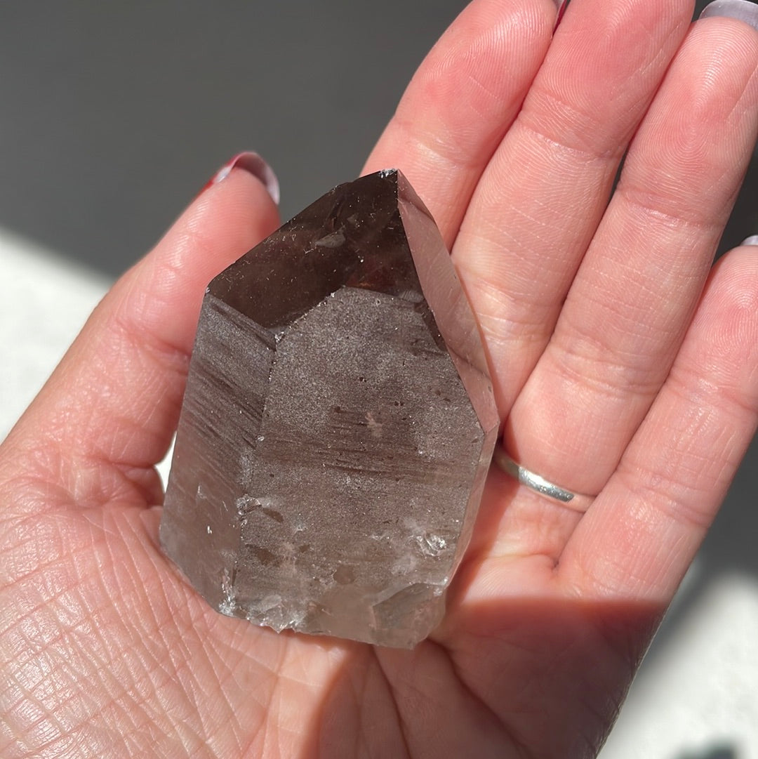 Smoky quartz semi-polished point - Rivendell Shop