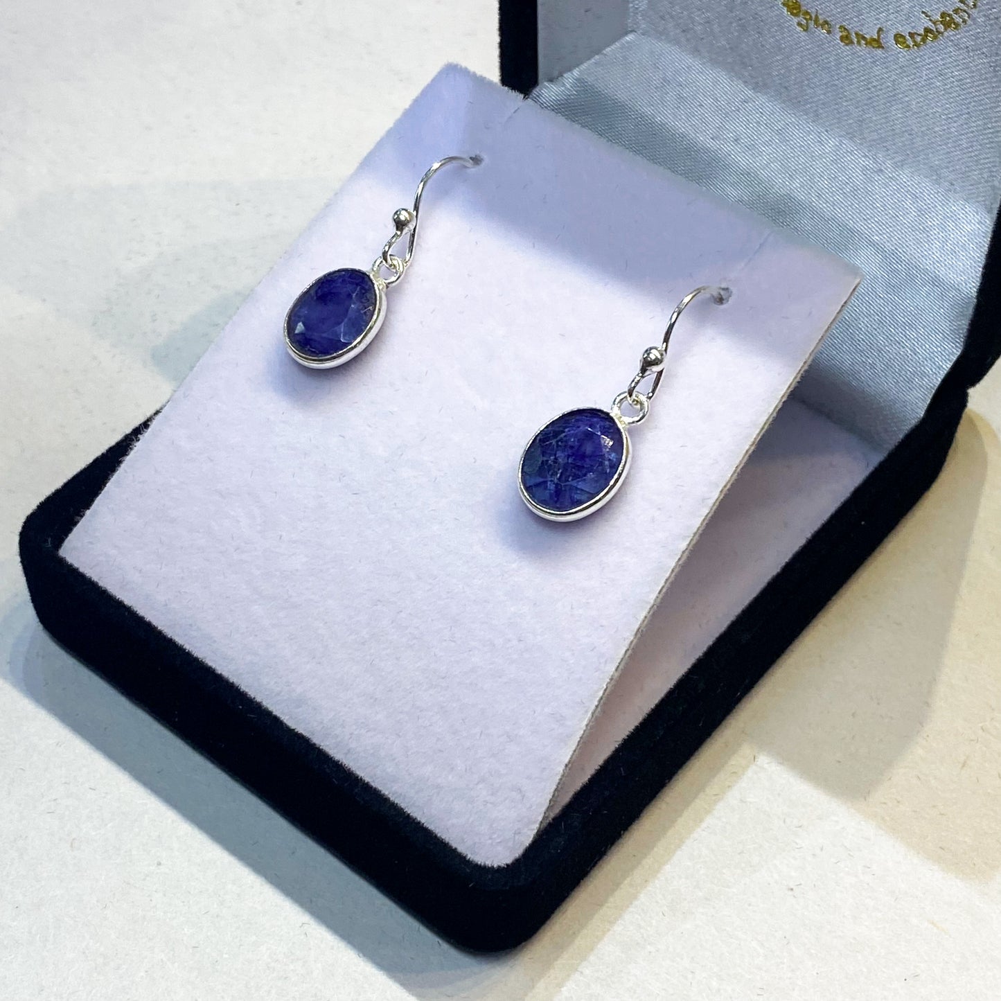 Blue Sapphire Oval Earrings - Rivendell Shop