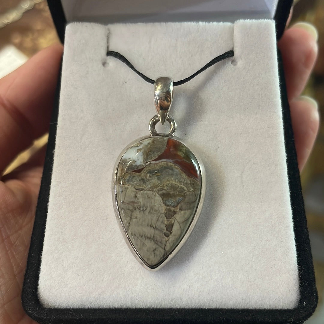 Rhyolite sterling silver pendant - Rivendell Shop