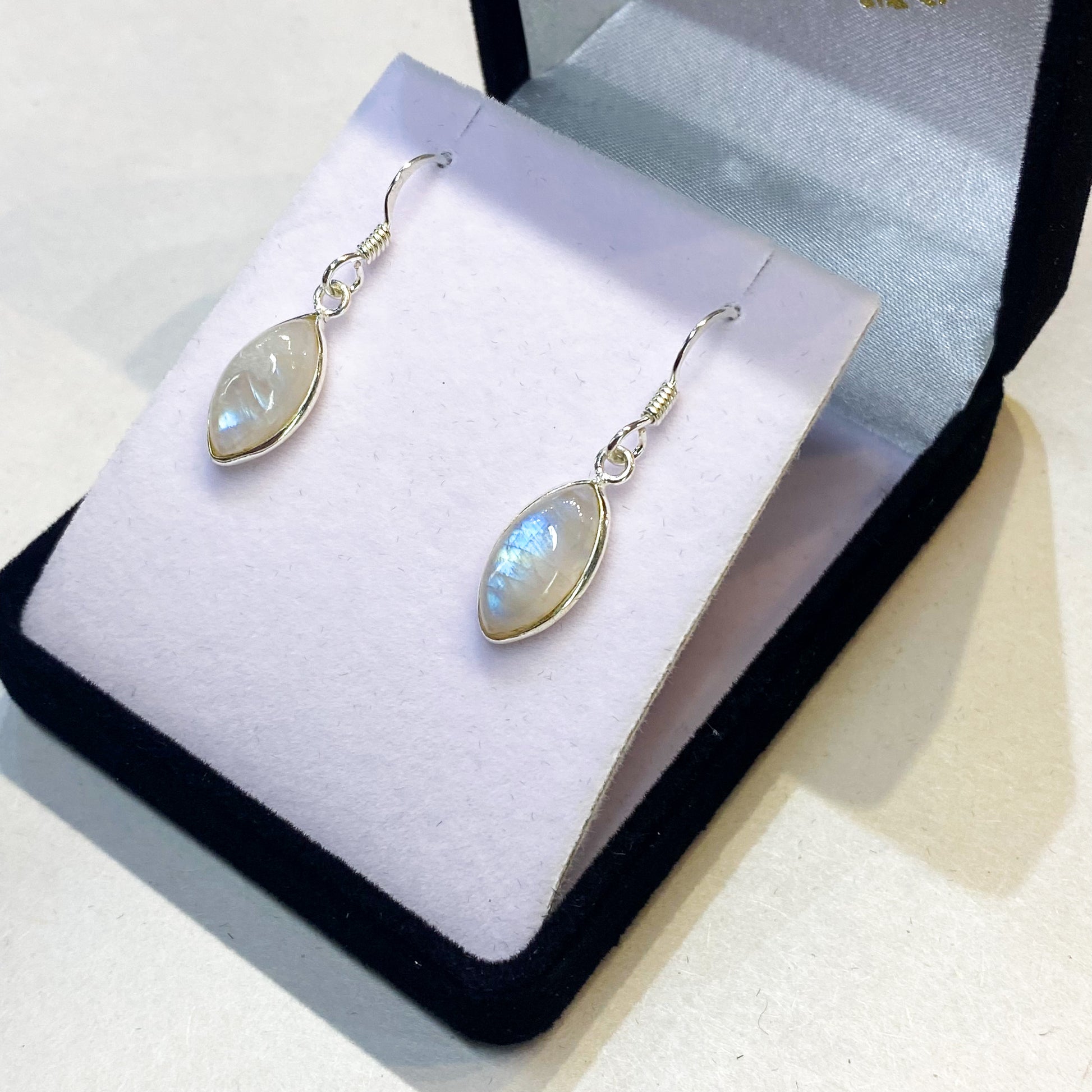 Moonstone Earrings - Long Oval - Rivendell Shop