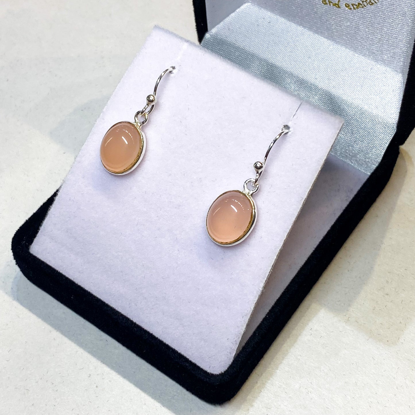 Rose Quartz Earrings - Oval - Rivendell Shop