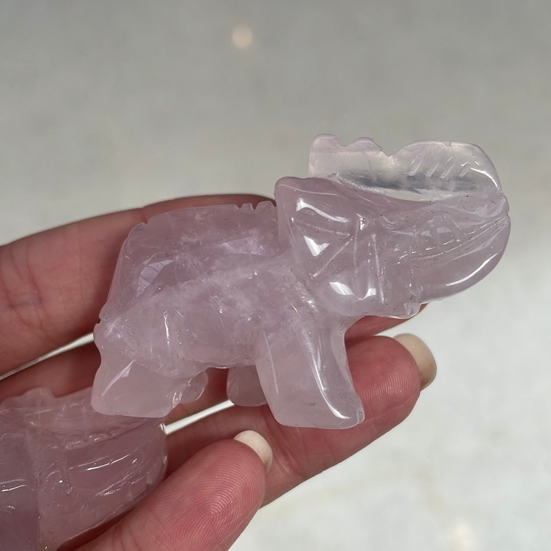 Rose Quartz Elephants - Rivendell Shop