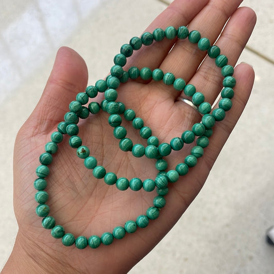 Malachite Round Bead Bracelet - Rivendell Shop