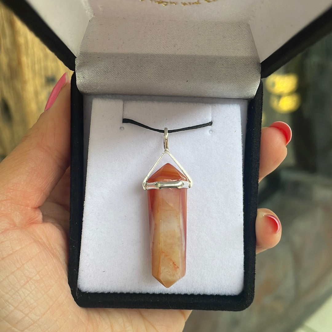 Carnelian silver point pendant - Rivendell Shop