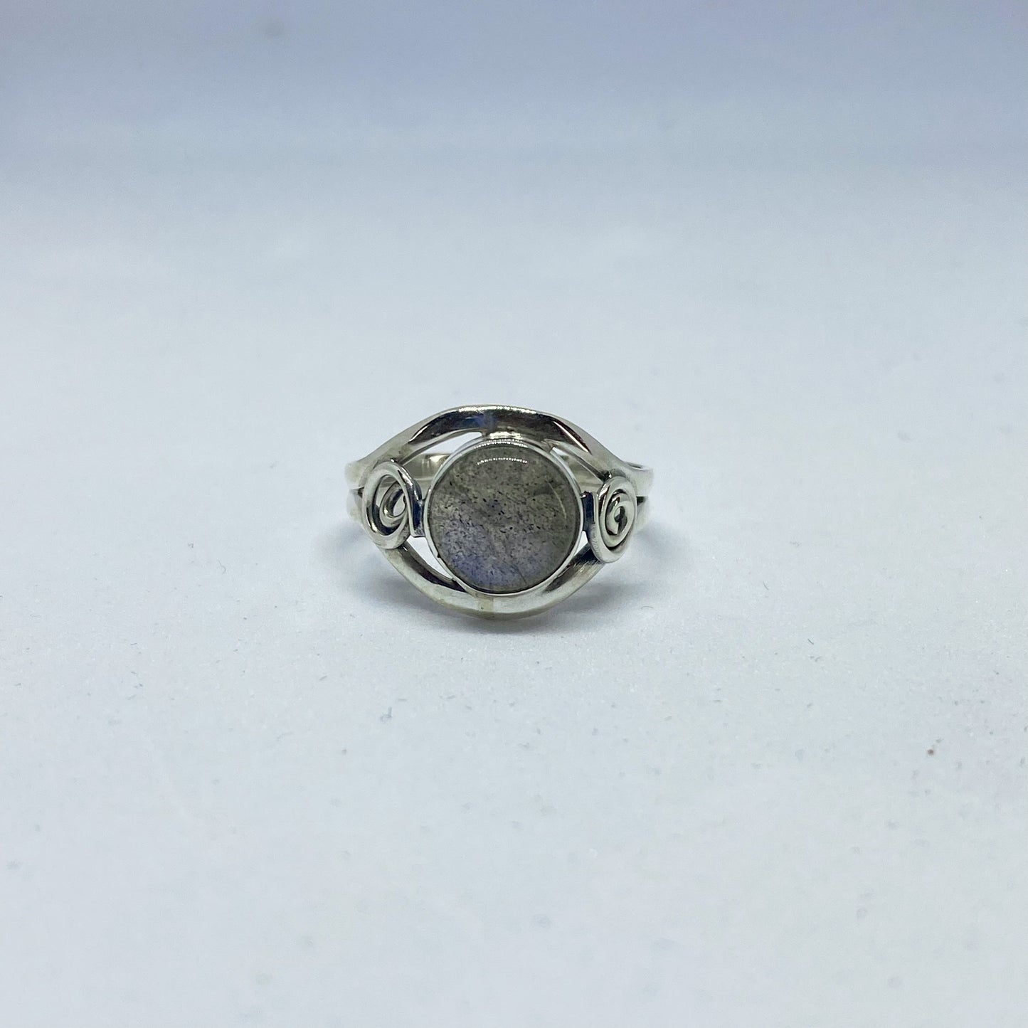 Labradorite 925 Sterling Silver Ring w Spiral - Rivendell Shop