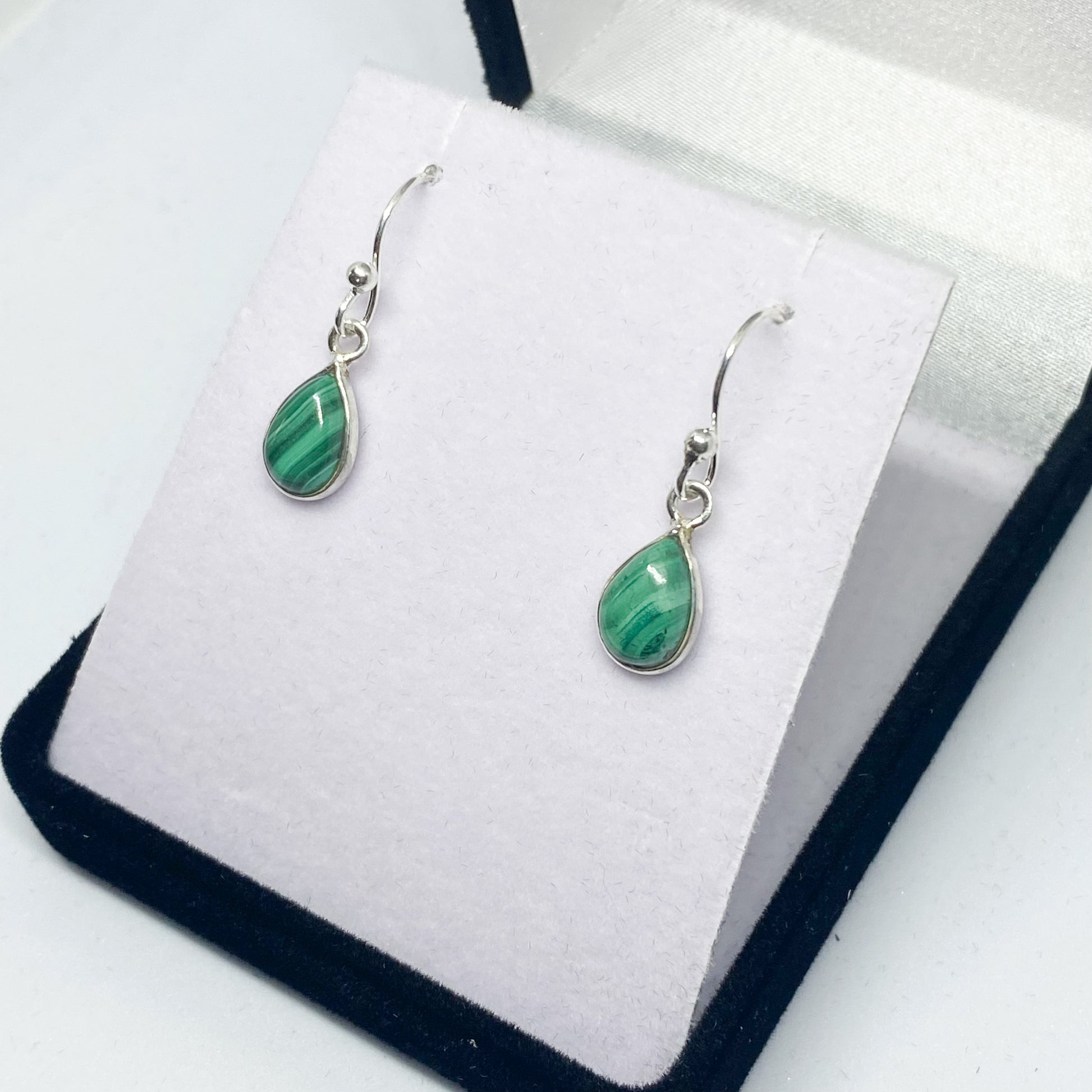 Malachite Drop Earrings - Teardrop - Rivendell Shop