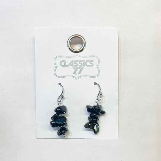 Dainty Black Obsidian Chip Earrings - Rivendell Shop