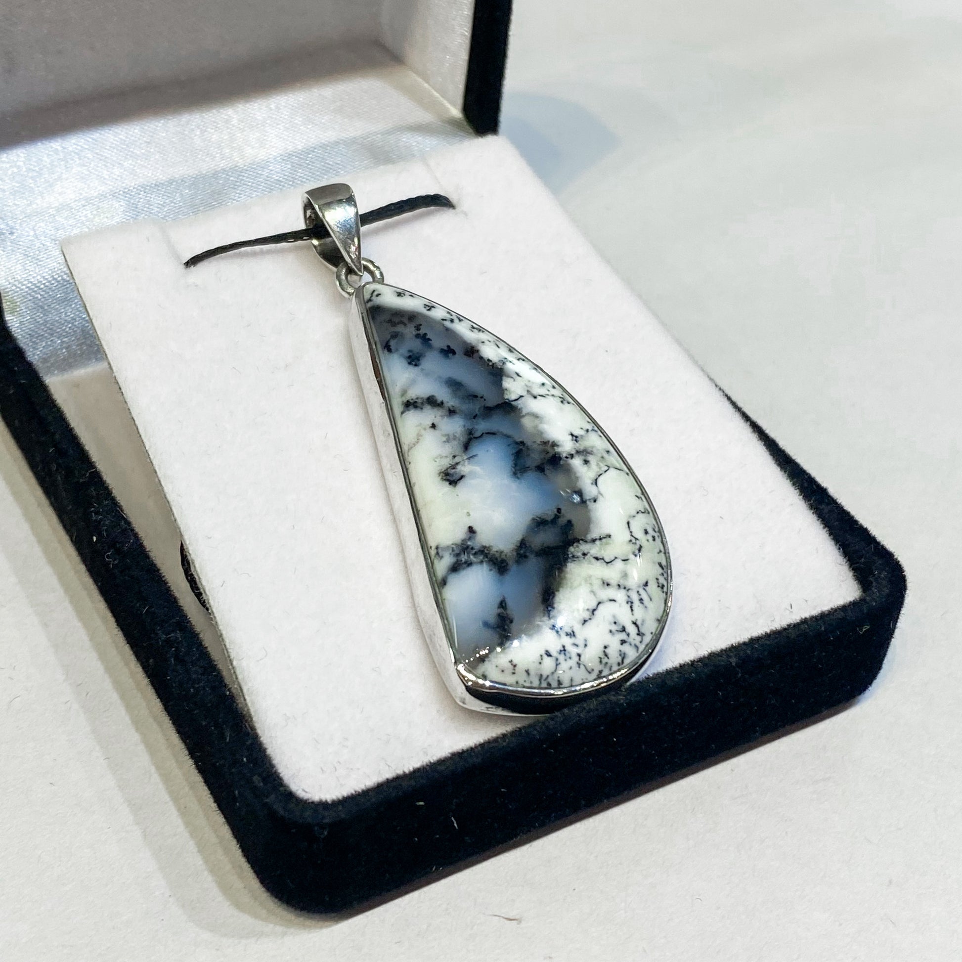 Dendritic Agate Sterling Silver Pendant - Rivendell Shop