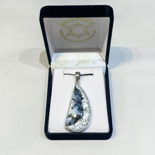 Dendritic Agate Sterling Silver Pendant - Rivendell Shop